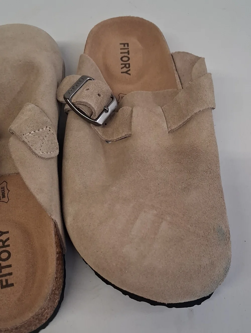 NWOT Mens Fitory Taupe Slip On Clogs
